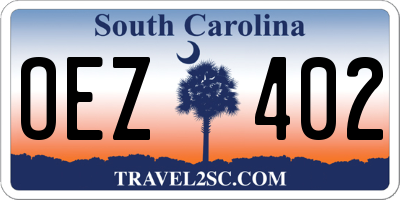 SC license plate OEZ402