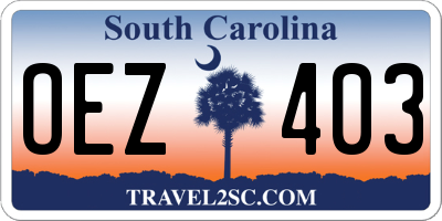 SC license plate OEZ403