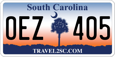 SC license plate OEZ405