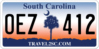 SC license plate OEZ412