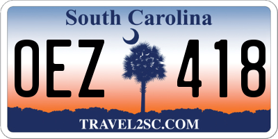 SC license plate OEZ418