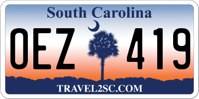 SC license plate OEZ419