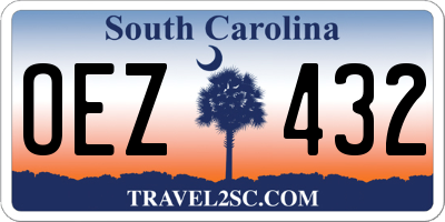 SC license plate OEZ432