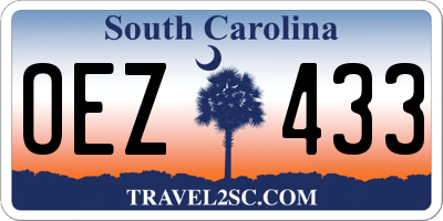 SC license plate OEZ433