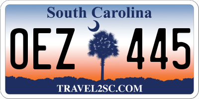 SC license plate OEZ445