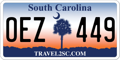 SC license plate OEZ449