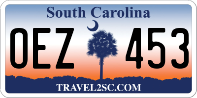 SC license plate OEZ453