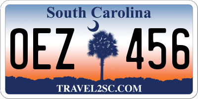 SC license plate OEZ456