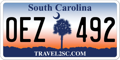 SC license plate OEZ492