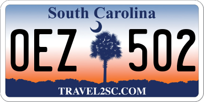 SC license plate OEZ502