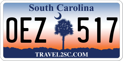 SC license plate OEZ517