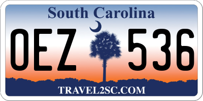 SC license plate OEZ536