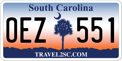 SC license plate OEZ551
