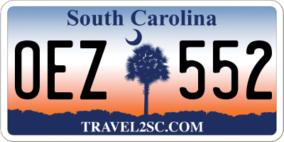 SC license plate OEZ552