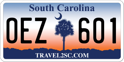 SC license plate OEZ601