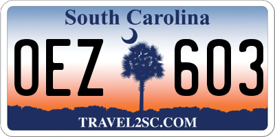 SC license plate OEZ603