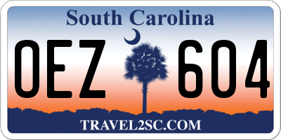 SC license plate OEZ604