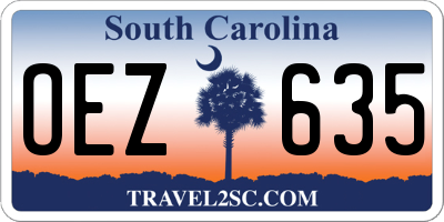 SC license plate OEZ635
