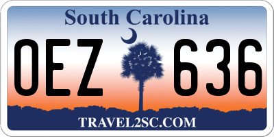 SC license plate OEZ636