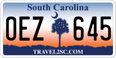 SC license plate OEZ645