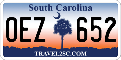 SC license plate OEZ652