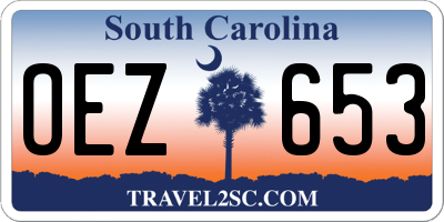 SC license plate OEZ653
