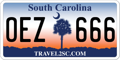 SC license plate OEZ666