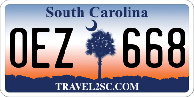 SC license plate OEZ668
