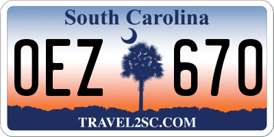 SC license plate OEZ670