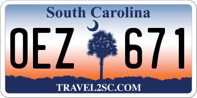 SC license plate OEZ671