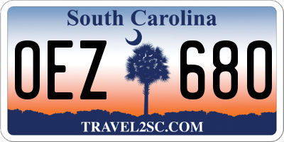 SC license plate OEZ680