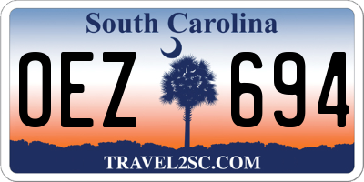 SC license plate OEZ694