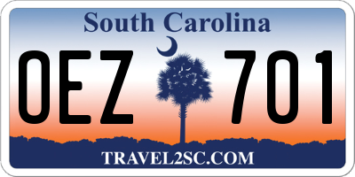 SC license plate OEZ701
