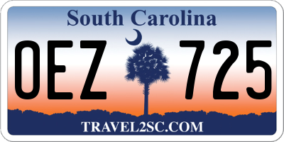 SC license plate OEZ725