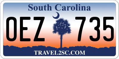 SC license plate OEZ735
