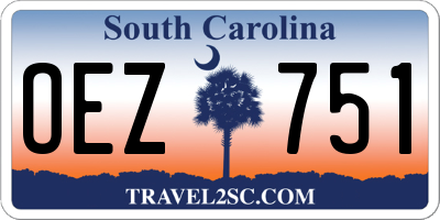 SC license plate OEZ751