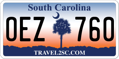 SC license plate OEZ760