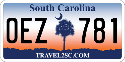 SC license plate OEZ781