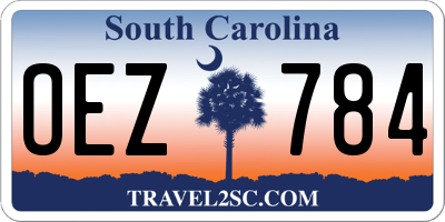 SC license plate OEZ784