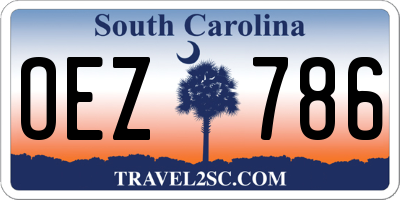 SC license plate OEZ786