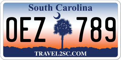 SC license plate OEZ789