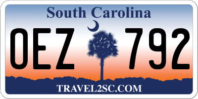 SC license plate OEZ792