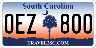 SC license plate OEZ800