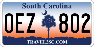 SC license plate OEZ802