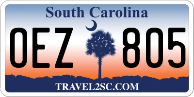 SC license plate OEZ805
