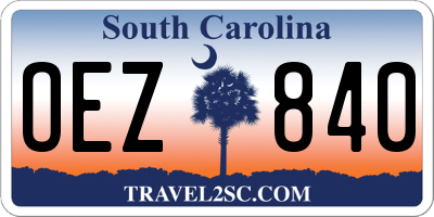 SC license plate OEZ840