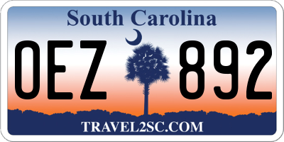 SC license plate OEZ892