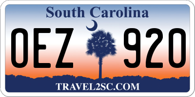 SC license plate OEZ920