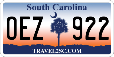 SC license plate OEZ922