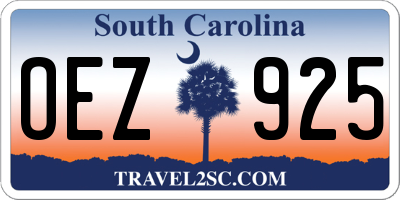SC license plate OEZ925